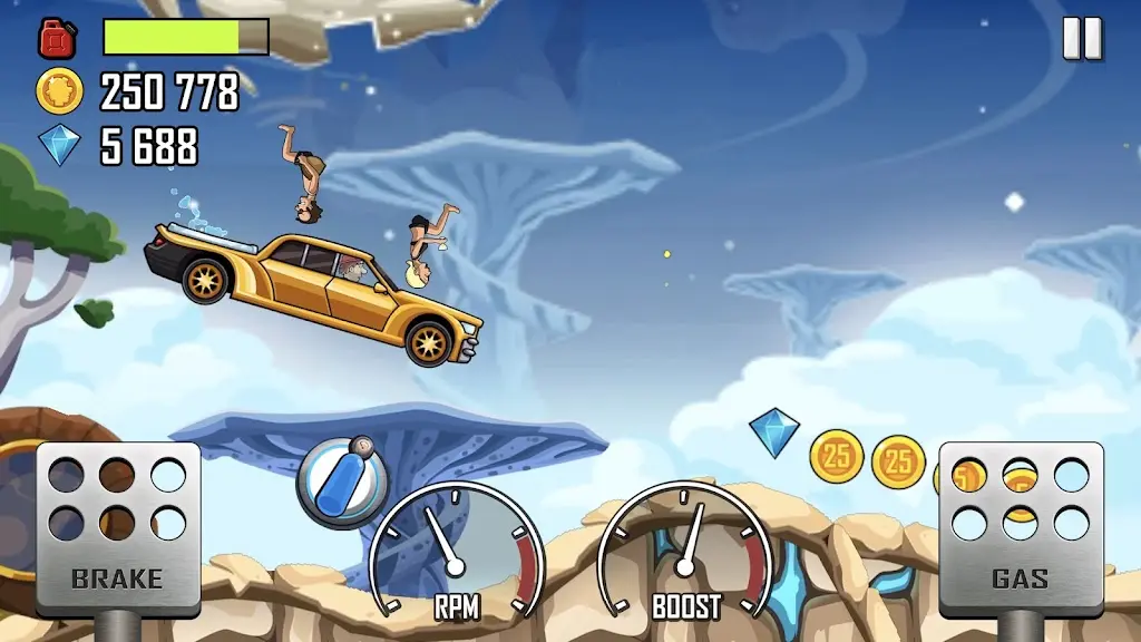 Hill Climb Racing gameplay vượt địa hình
