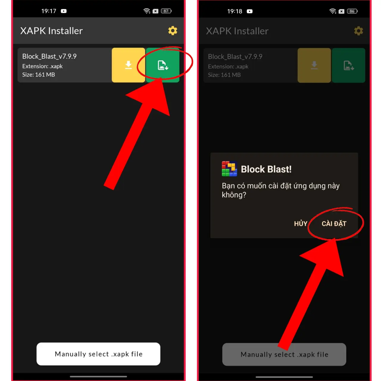Using XAPK Installer to install XAPK/APKS