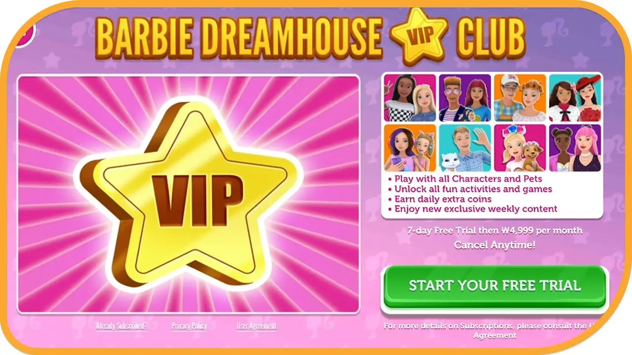 VIP unlocked in Barbie Dreamhouse MOD APK
