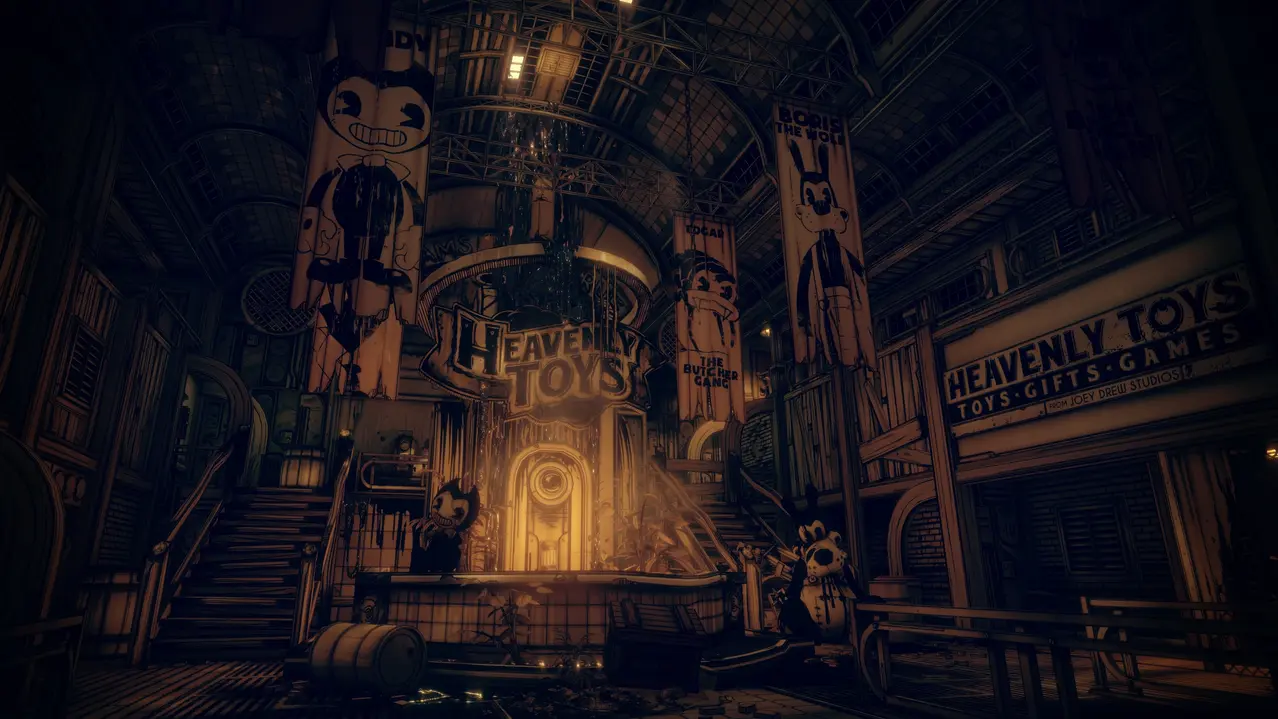Bendy and the Dark Revival không gian studio u ám
