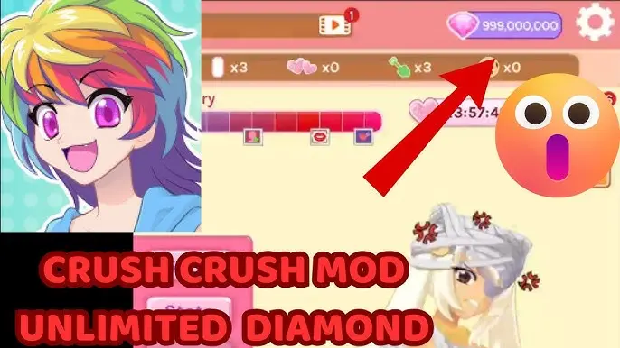 Tính năng vô hạn kim cương trong Crush Crush MOD