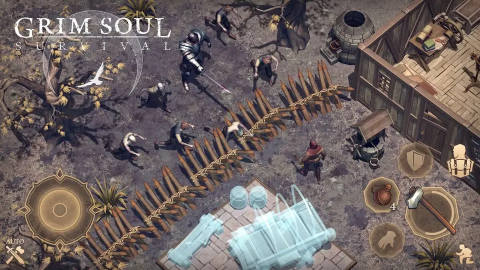 Nhân vật sinh tồn trong Grim Soul Dark Survival RPG