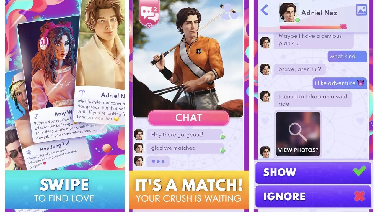 Interactive dialogue scene in Love Sparks