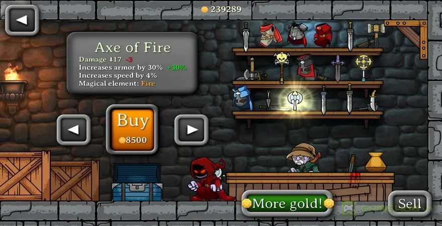 Magic Rampage equipment and weapons