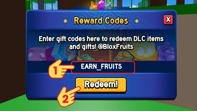 Hướng dẫn nhập code blox fruit bước 2