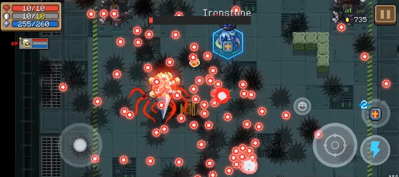 Soul Knight boss fights with dense bullet patterns