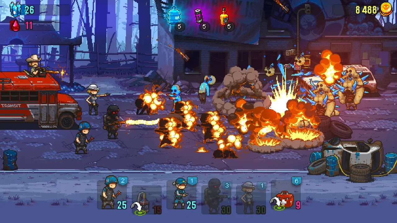 Gameplay Dead Ahead với đội hình chiến đấu chống zombie