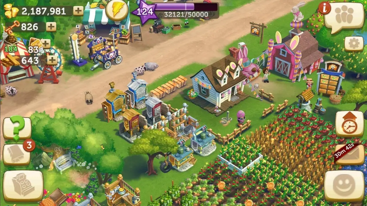 FarmVille 2 Country Escape giao diện nông trại