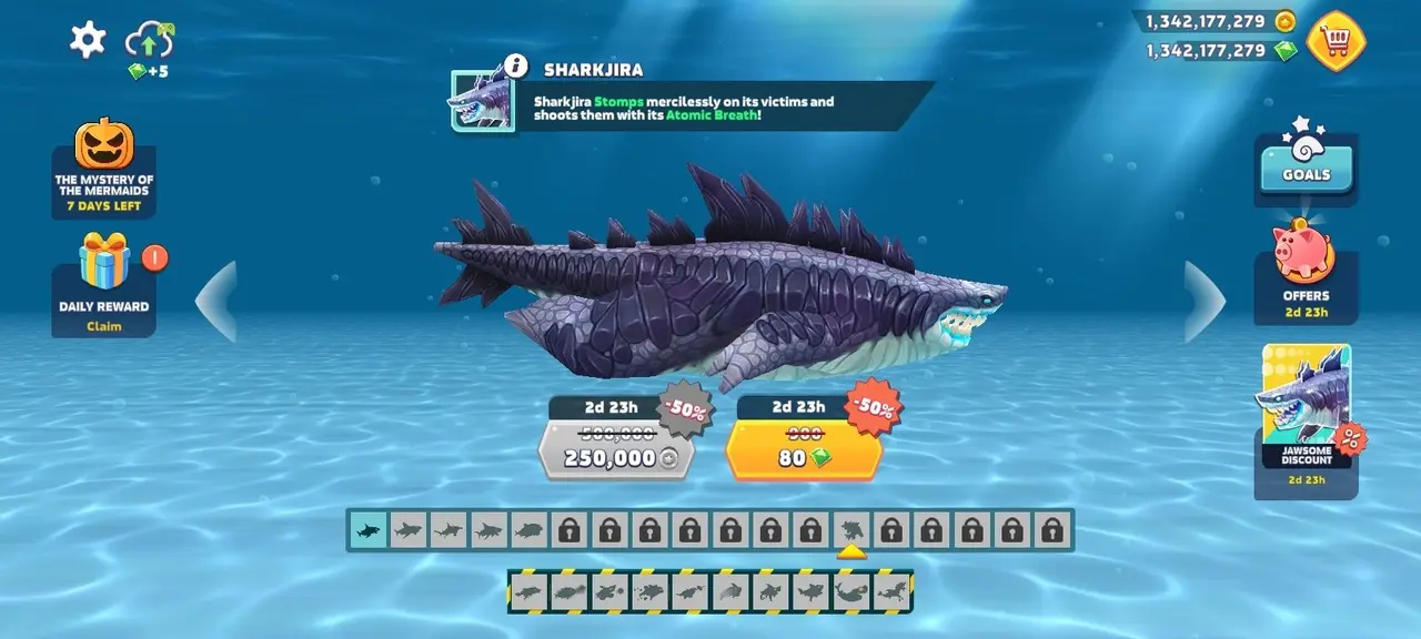 Nâng cấp cá mập trong Hungry Shark Evolution