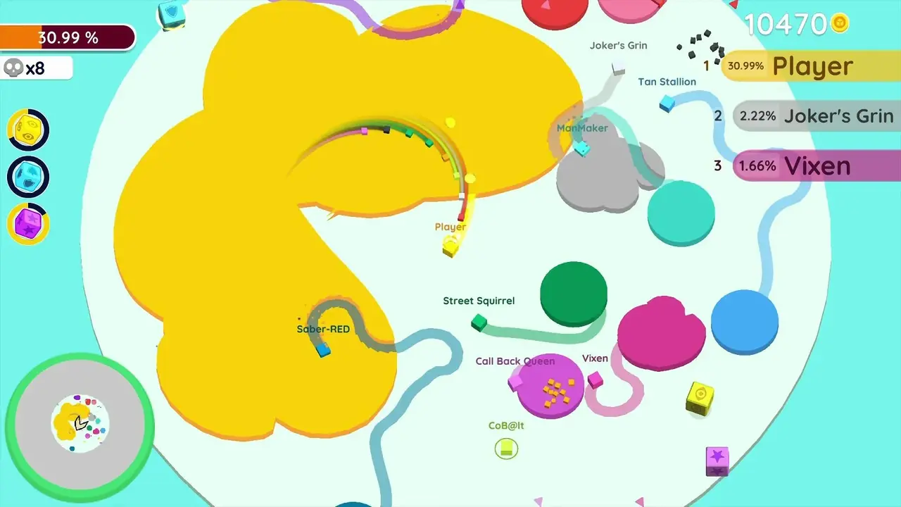 Paper.io 2 crowded battlefield