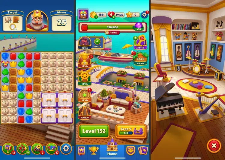 Castle upgrades in Royal Match