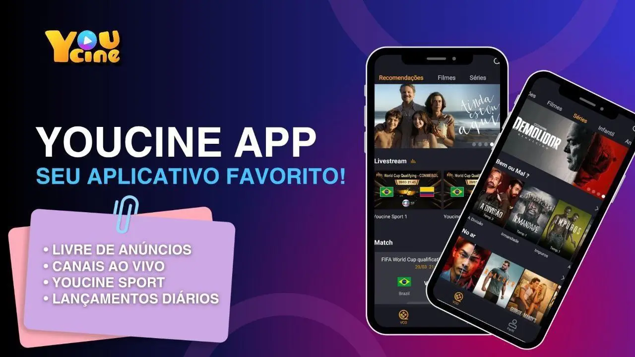 Giao diện ứng dụng YouCine xem phim và series miễn phí