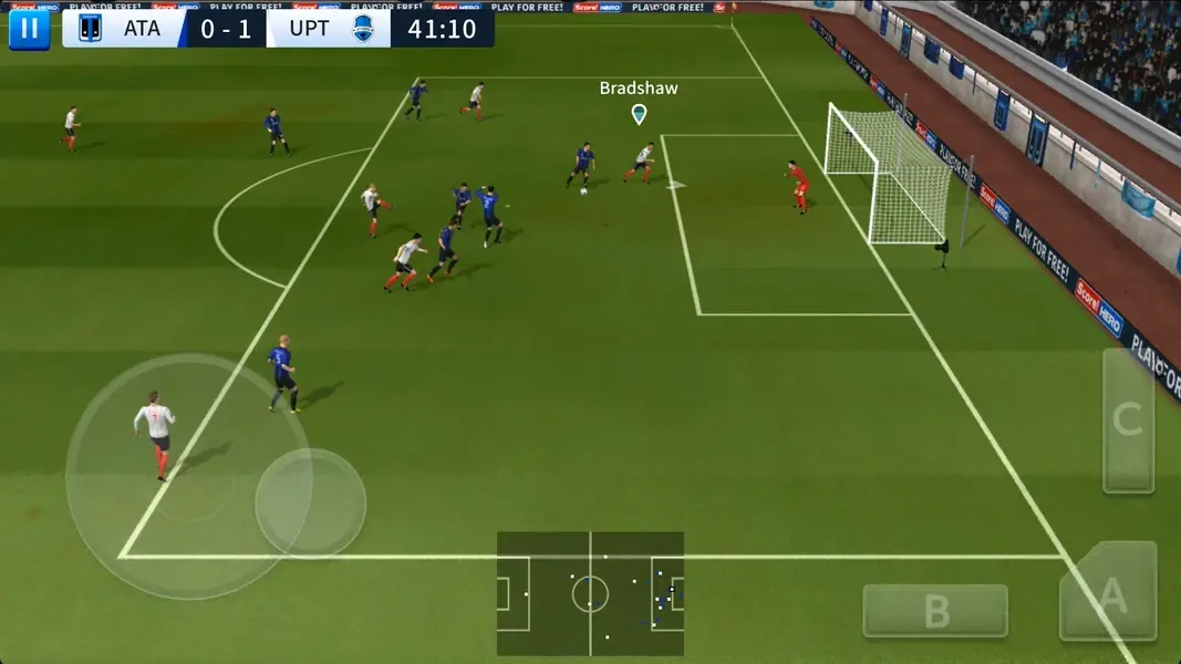 Match gameplay in Dream League Soccer MOD APK
