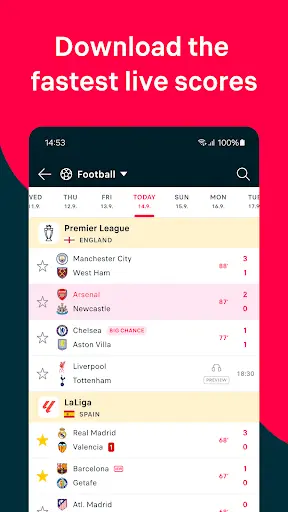 Flashscore MOD APK ảnh chụp màn hình 1