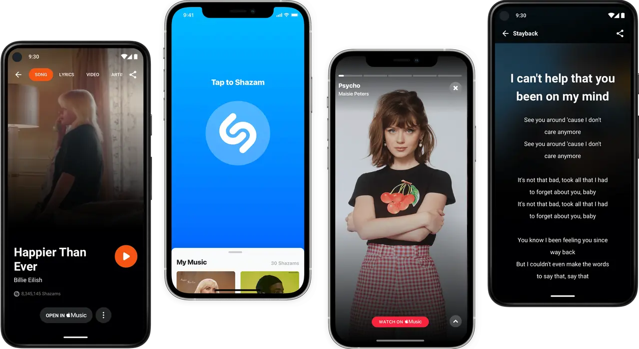 Giao diện Shazam nhận diện bài hát
