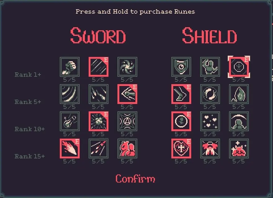 Character selection and weapon upgrades