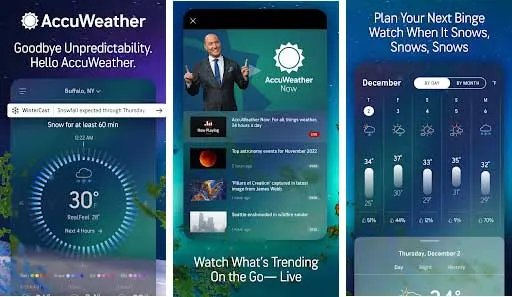 Giao diện AccuWeather MOD APK