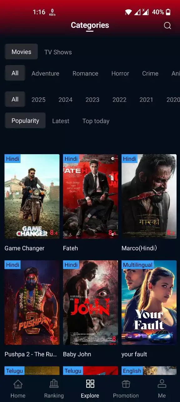 Cine TV MOD APK ảnh chụp màn hình 3