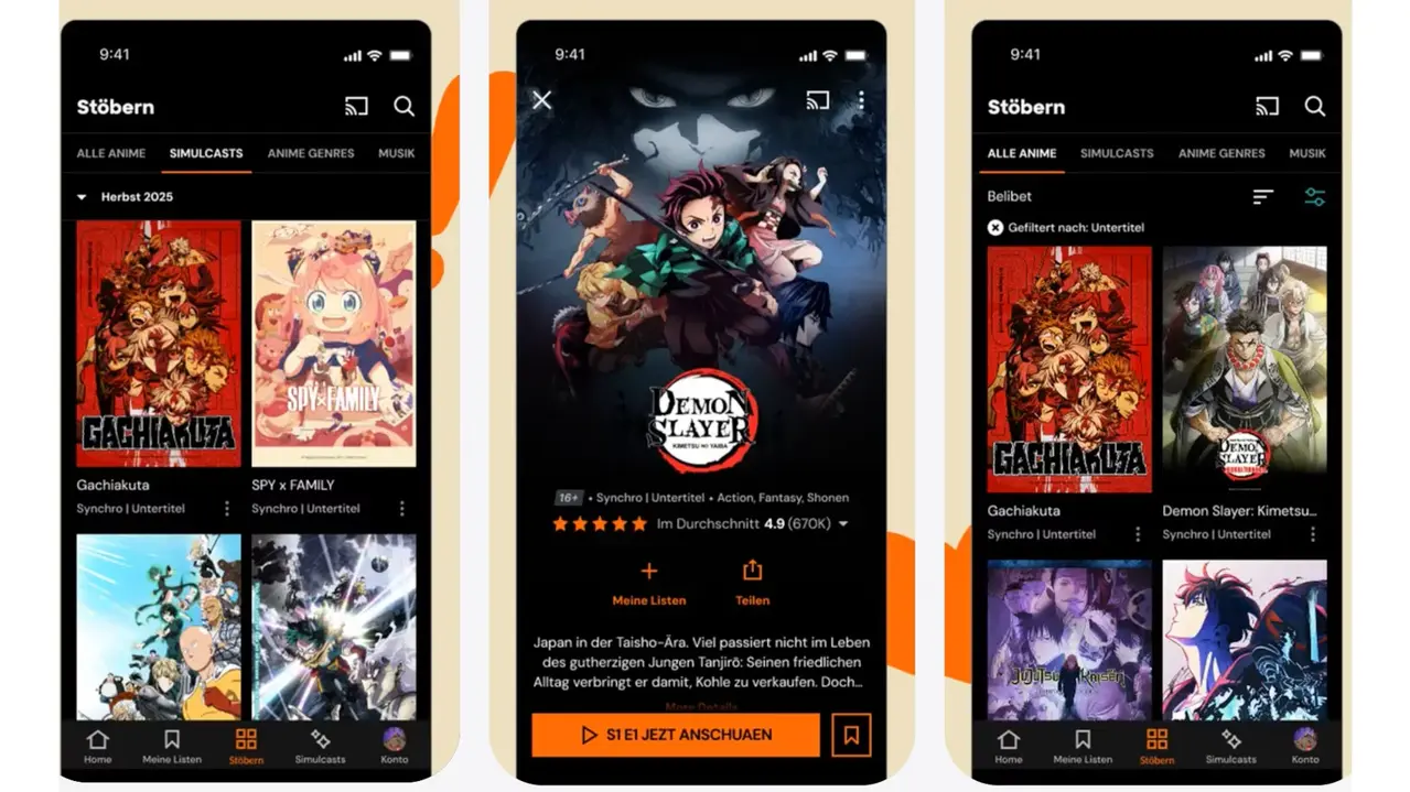 Crunchyroll MOD APK interface