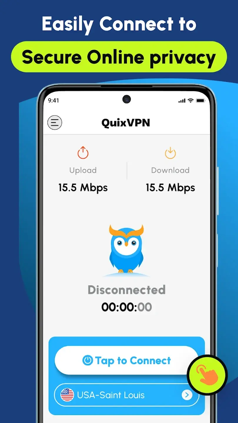 Giao diện QuixVPN MOD APK đơn giản và dễ dùng