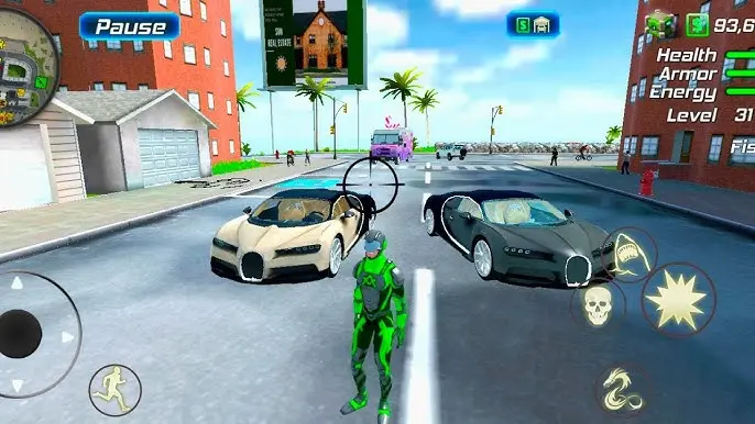 Rope Frog Ninja Hero gameplay open world