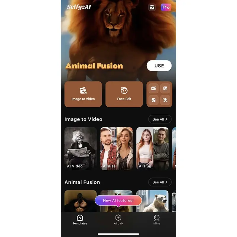 Giao diện Selfie AI MOD APK